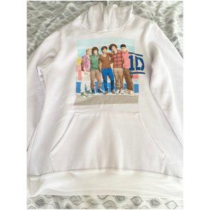 One Direction 1D White Pullover Fleece Hoodie XXL